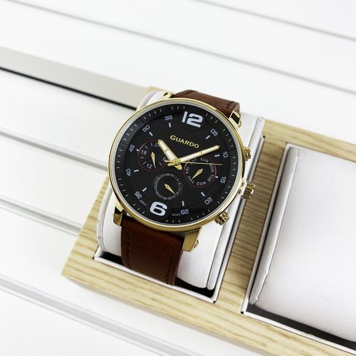 

Часы наручные Guardo 12432(1)-4 Brown-Gold-Black