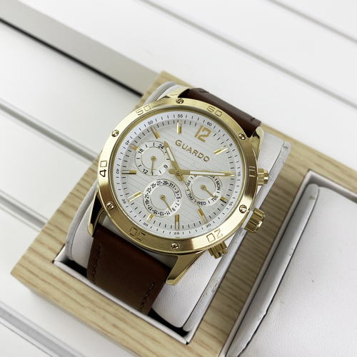

Часы наручные Guardo 011168-4 Brown-Gold-White