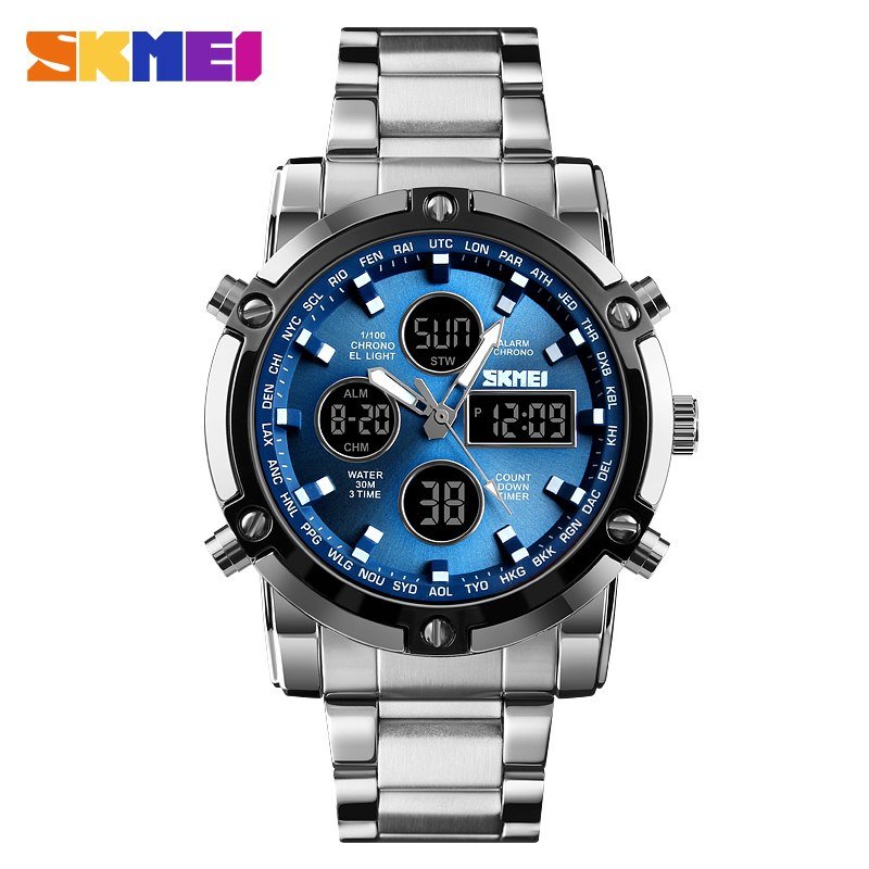 

Часы наручные Skmei 1389 Silver-Black-Blue