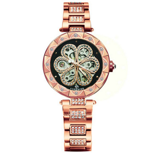 

Часы наручные Forsining Flower Diamonds Cuprum-Black