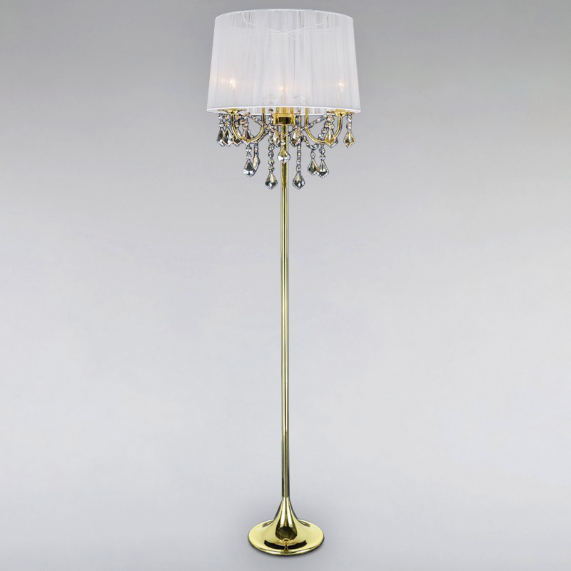 

Торшер с абажуром Light House LS-15708GD-3 GD WHITE золото