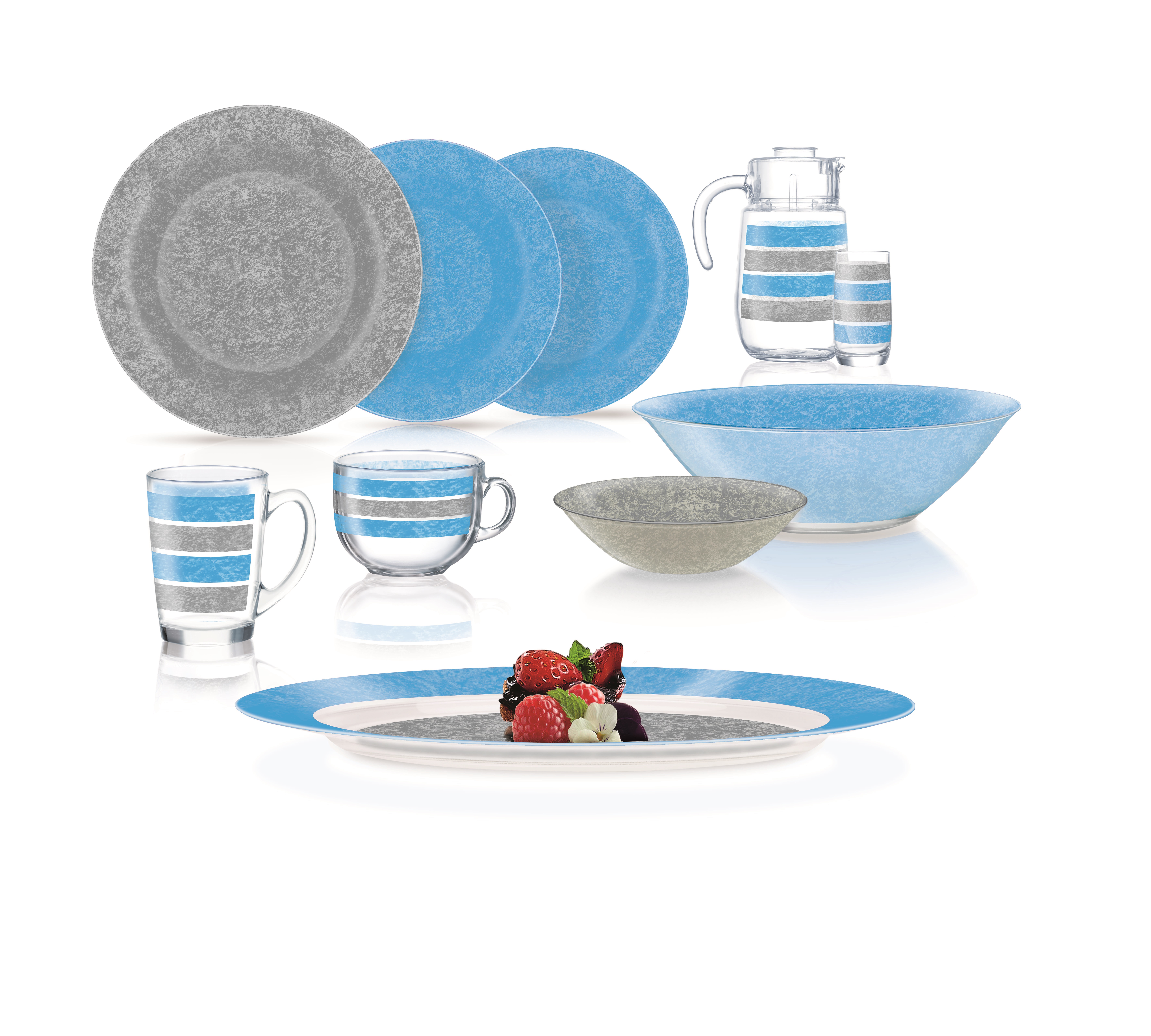 

Сервіз столовий Luminarc AMB Blue&Grey, 46 предметів