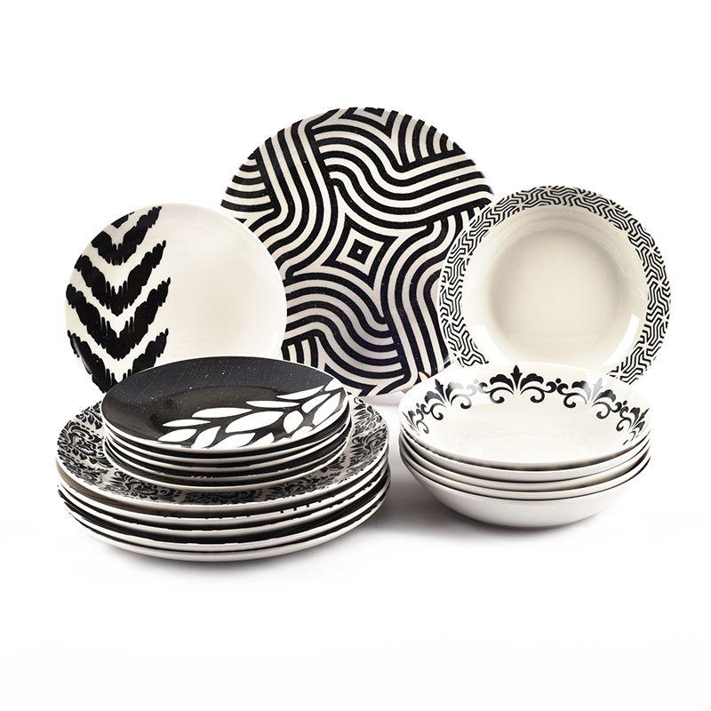 

Сервиз столовый с абстрактным рисунком на 6 персон Black&White Maison