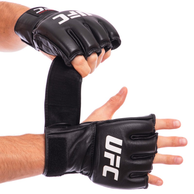

Перчатки для смешанных единоборств MMA UFC Pro L кожаные, код: UHK-69910-S52