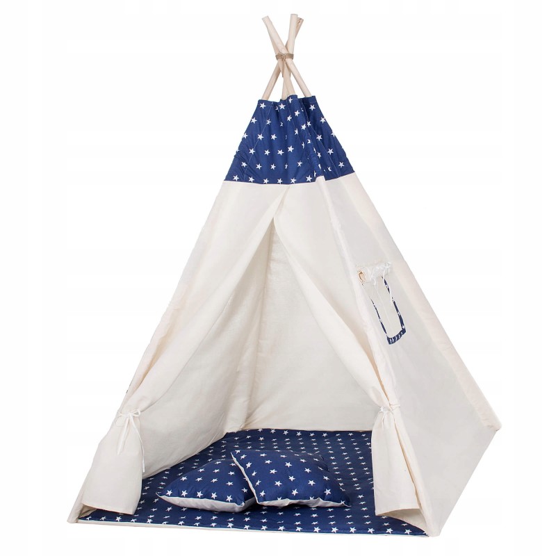 

Детская палатка (вигвам) Springos Tipi XXL White/Blue, код: TIP08