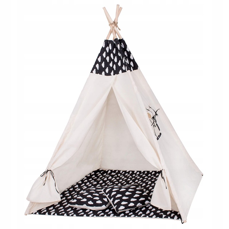 

Детская палатка (вигвам) Springos Tipi XXL White/Black, код: TIP01