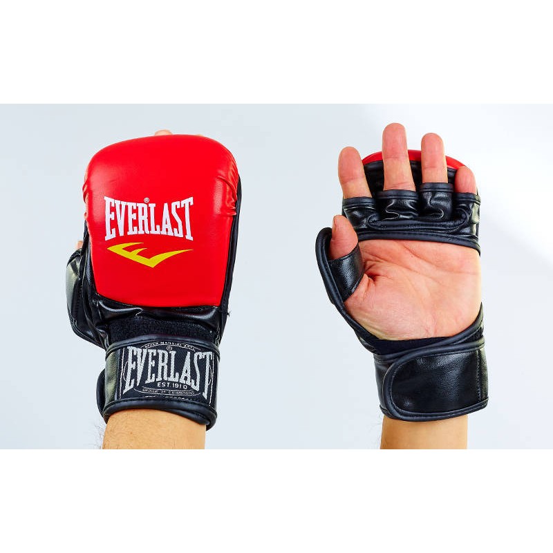 

Перчатки гибридные для единоборств ММА Everlast, код: BO-4612-RBK
