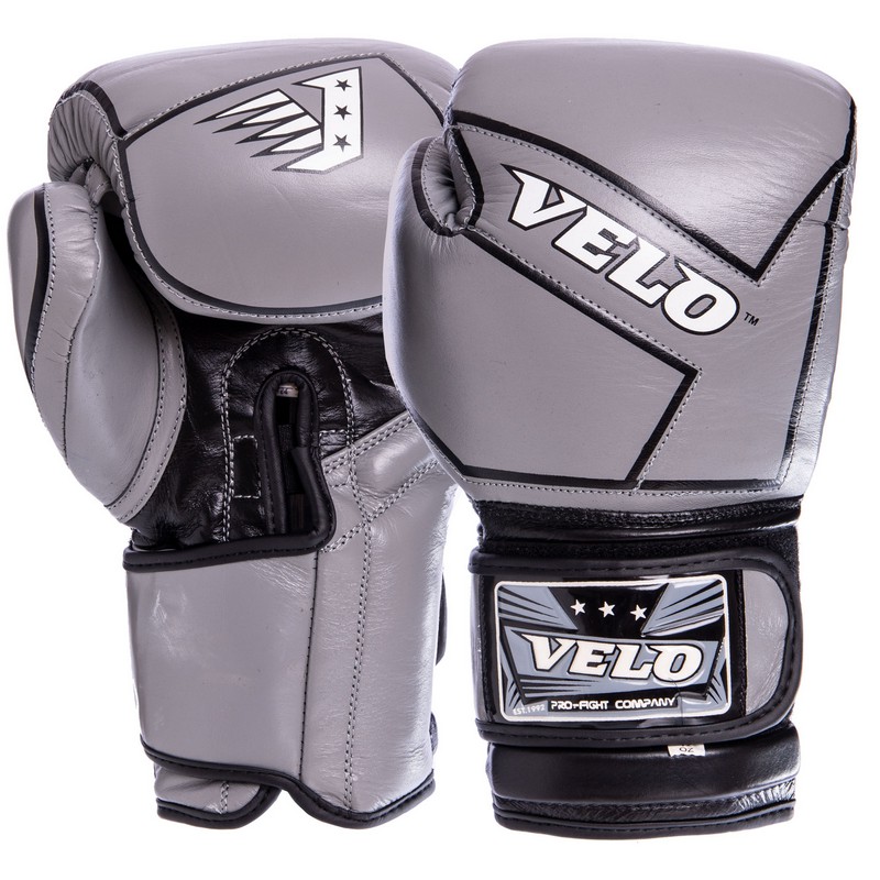 

Перчатки боксерские кожаные на липучке Velo, код: VL-2218-S52