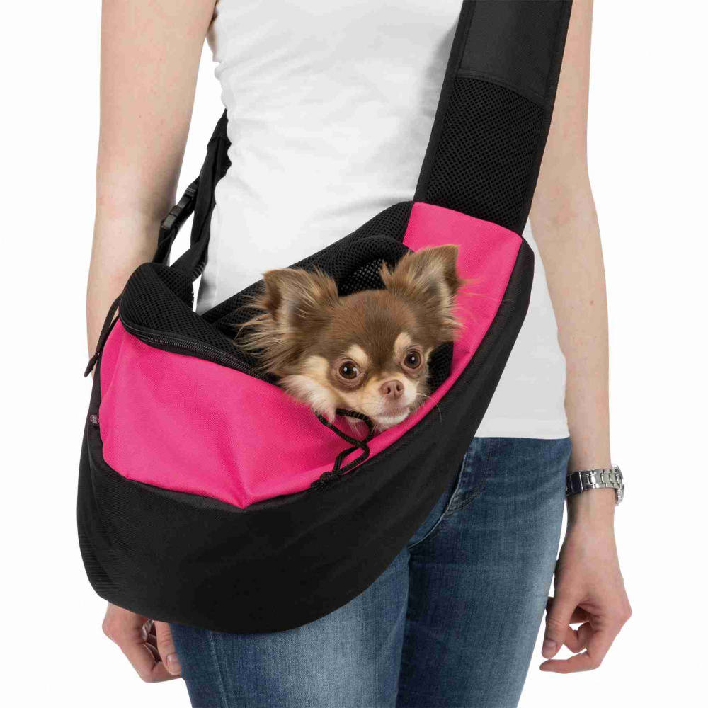 

Сумка-переноска Trixie "Sling Front Carrier" 50см × 25см × 18см до 5кг черный с розовым (TX-28956)
