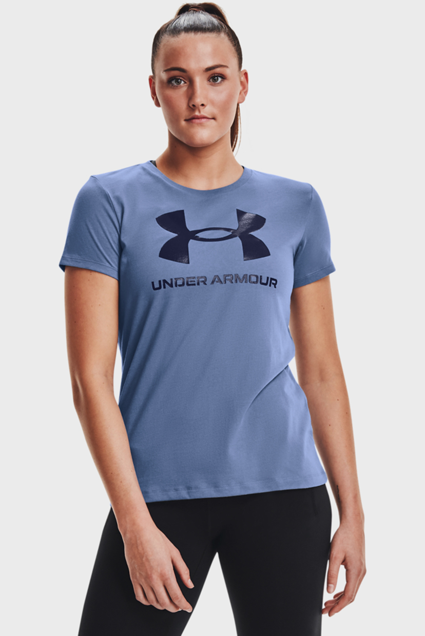 

Женская голубая футболка Live Sportstyle Graphic SSC Under Armour  1356305-470, Женская голубая футболка Live Sportstyle Graphic SSC Under Armour M 1356305-470