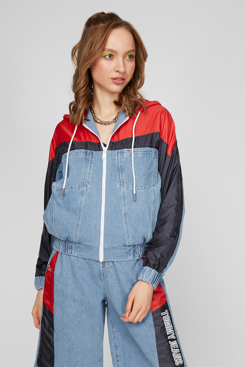 

Женская голубая джинсовая куртка HOODIE ELASTICTD CROP JK FMXLBR Tommy Hilfiger XS DW0DW10073