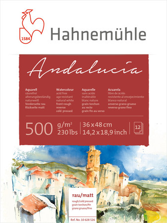 

Блок для акварели Hahnemuhle Andalucia 12л 500г rough & CP 30х40см