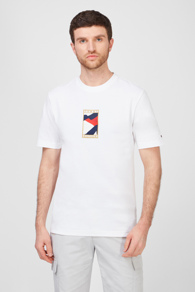 

Мужская белая футболка Tommy Hilfiger S MW0MW17660