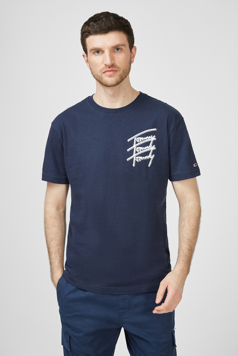 

Мужская темно-синяя футболка TJM TOMMY REPEAT SCRIPT TEE Tommy Hilfiger M DM0DM10228