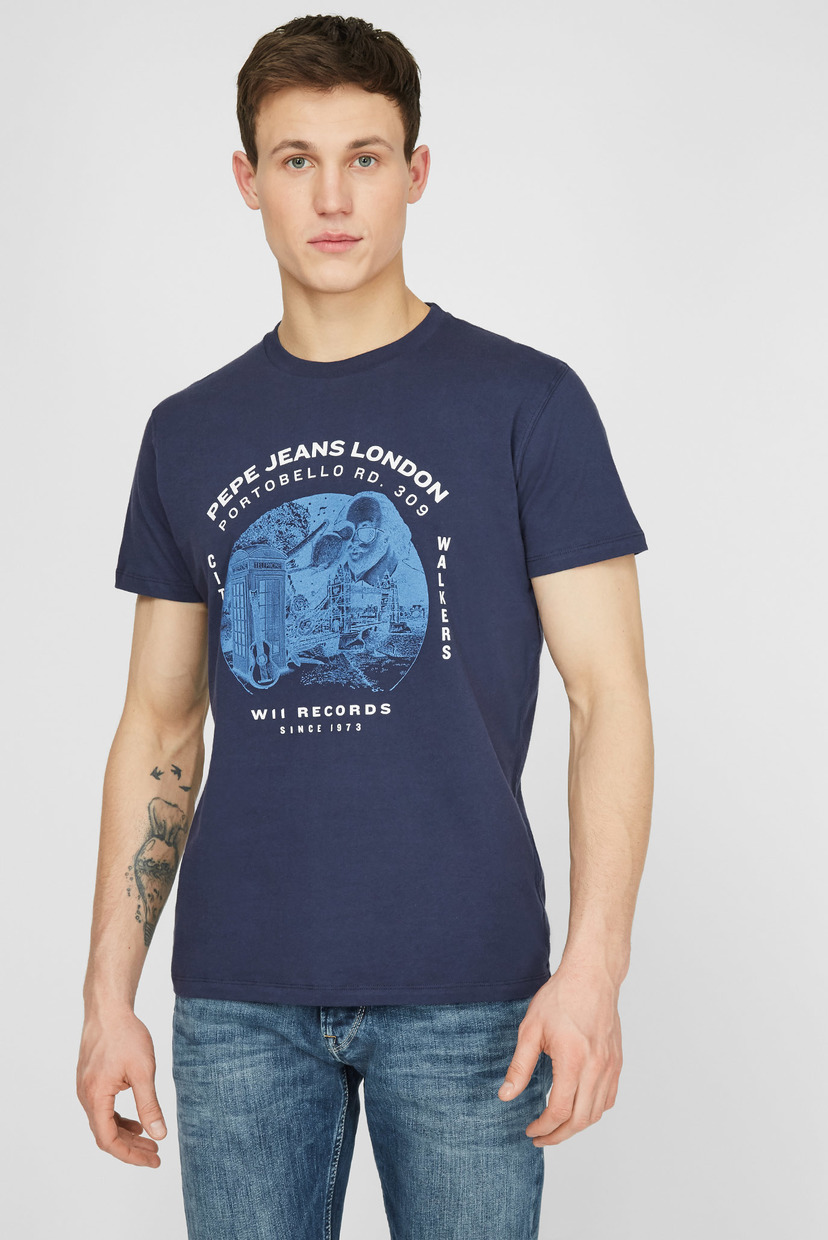 

Мужская темно-синяя футболка Pepe Jeans XL PM507734
