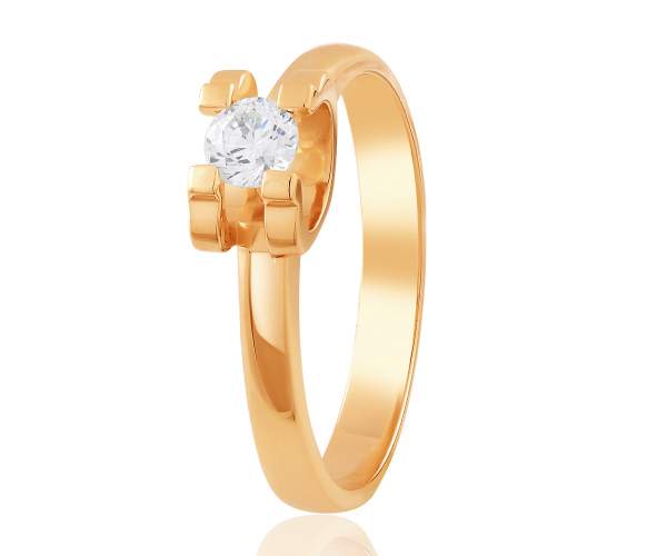 

Кольцо золотое с камнем SWAROVSKI Zirconia, КД4215SW, 17 размер
