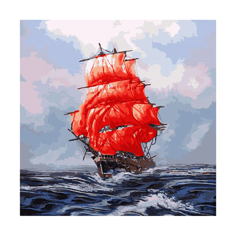 

Картина по номерам Морской пейзаж "Багровые паруса" 40 * 40 см Идейка КНО2709