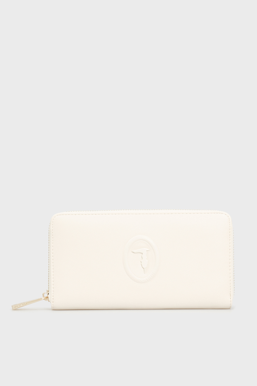 

Женский белый кошелек LISBONA ZIP 3 POCKET LG WALLET SMOOTH ECOLEATHER Trussardi OS 9Y099995/75W00246