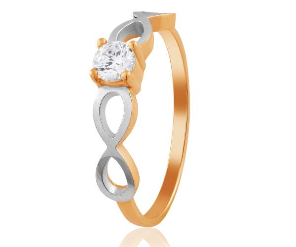 

Кольцо с камнем SWAROVSKI Zirconia, красное золото, КД4213SW, 17 размер