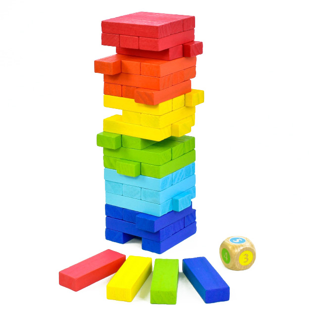 

Игра Башня Джанга Цветная 55 деталей, Дженга ar.1338-13