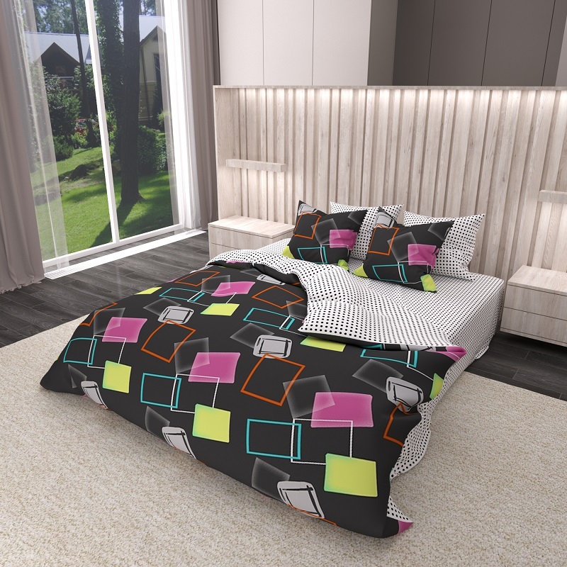 

Комплект постельного белья Уютная Жизнь Сатин Семейный 150x220x2 (K-SN-XHYR-3408-A-B)