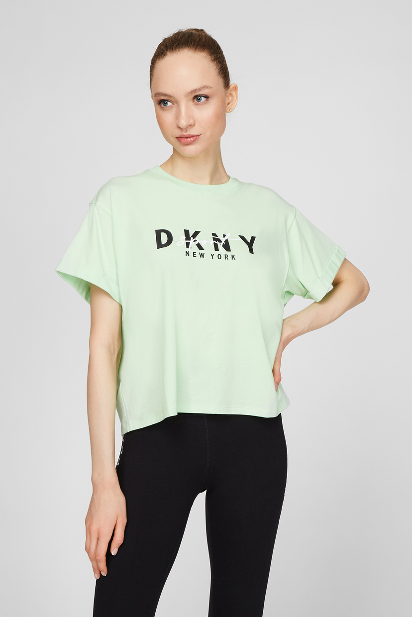 

Женская салатовая футболка DKNY  DP0T7854, Женская салатовая футболка DKNY S DP0T7854