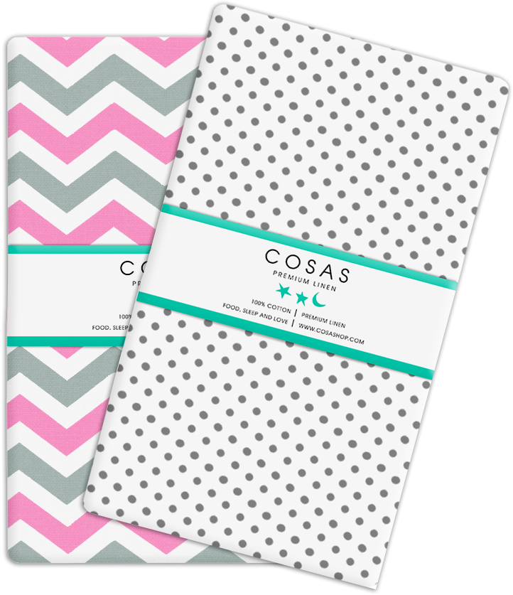 

Набор простыней Cosas Set Sheet Zig Pink Grey Drop WGrey 155х240 2 шт