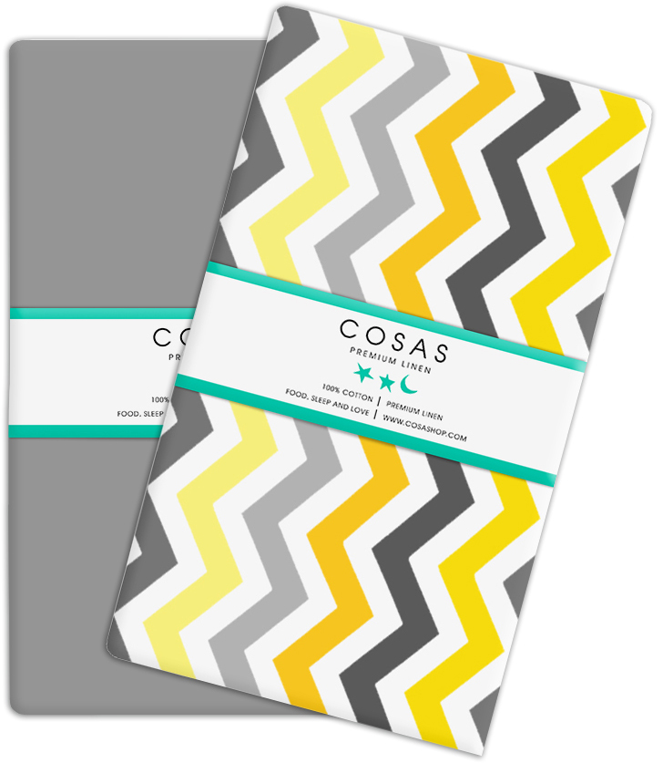 

Набор простыней Cosas Set Sheet Grey Zig Color Yellow 155х240 2 шт