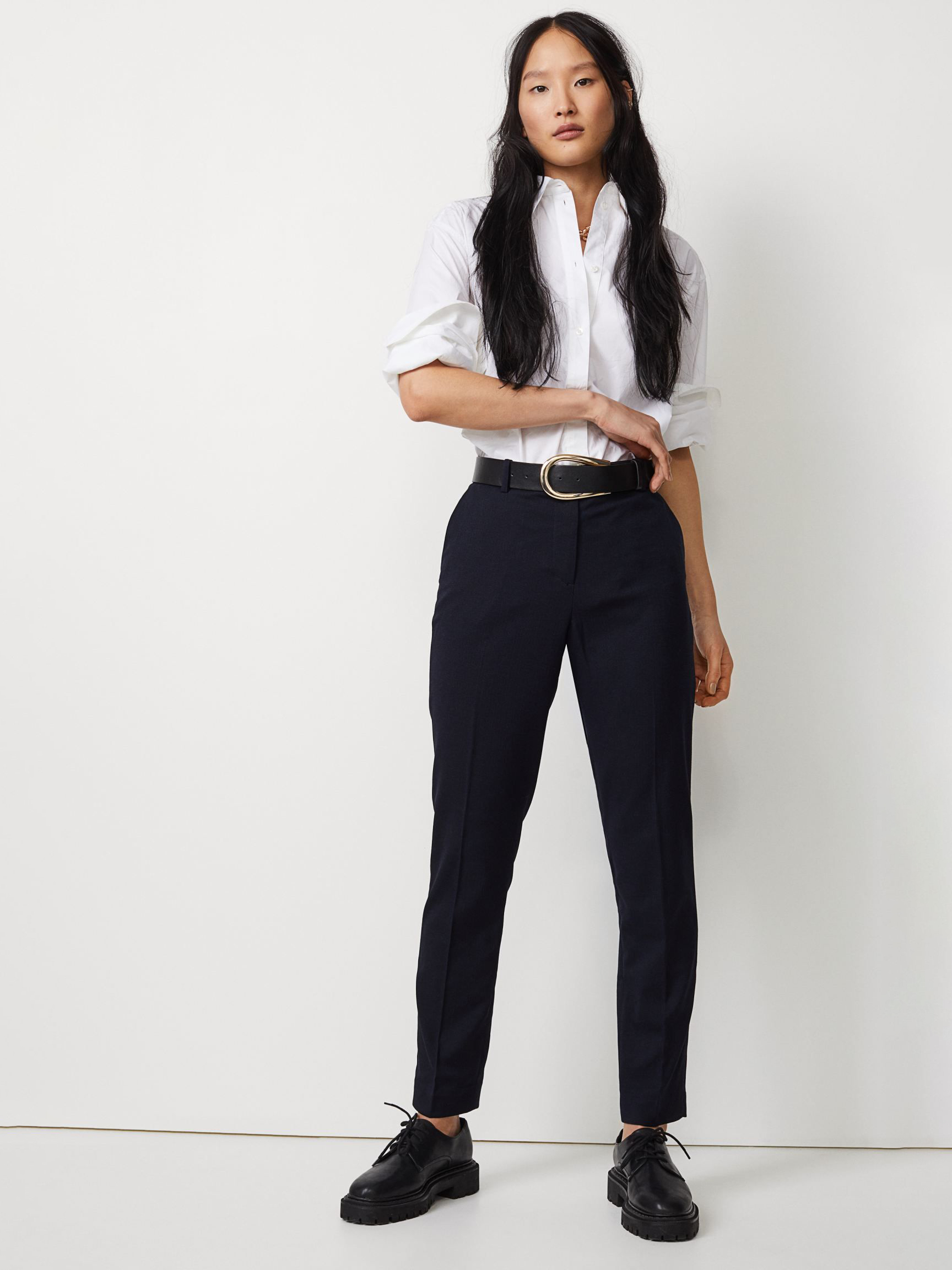 

Брюки H&M 97162214 48 Темно-синие