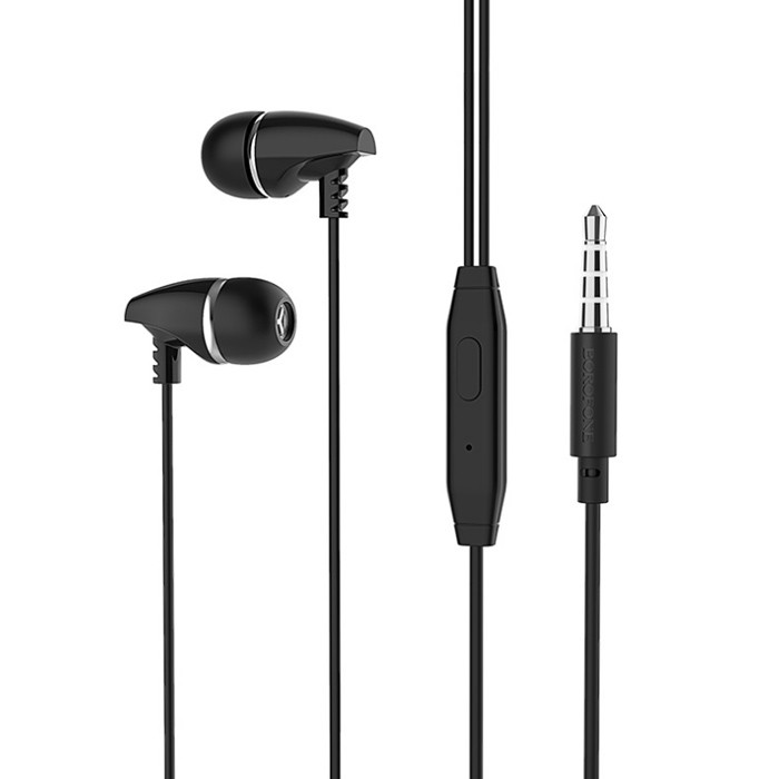 

Вакуумные наушники с микрофоном (гарнитура) Borofone BM25 Черный 82535b
