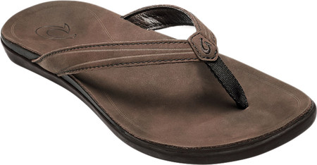 

Женские вьетнамки, сланцы OluKai Aukai Flip Flop Dark Java/Dark Java Full Grain Leather 36