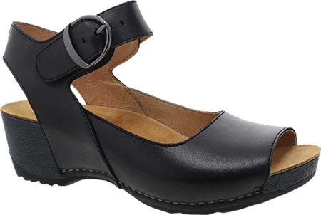 

Женские босоножки Dansko Tiana Quarter Strap Wedge Sandal Black Burnished Calfskin 38