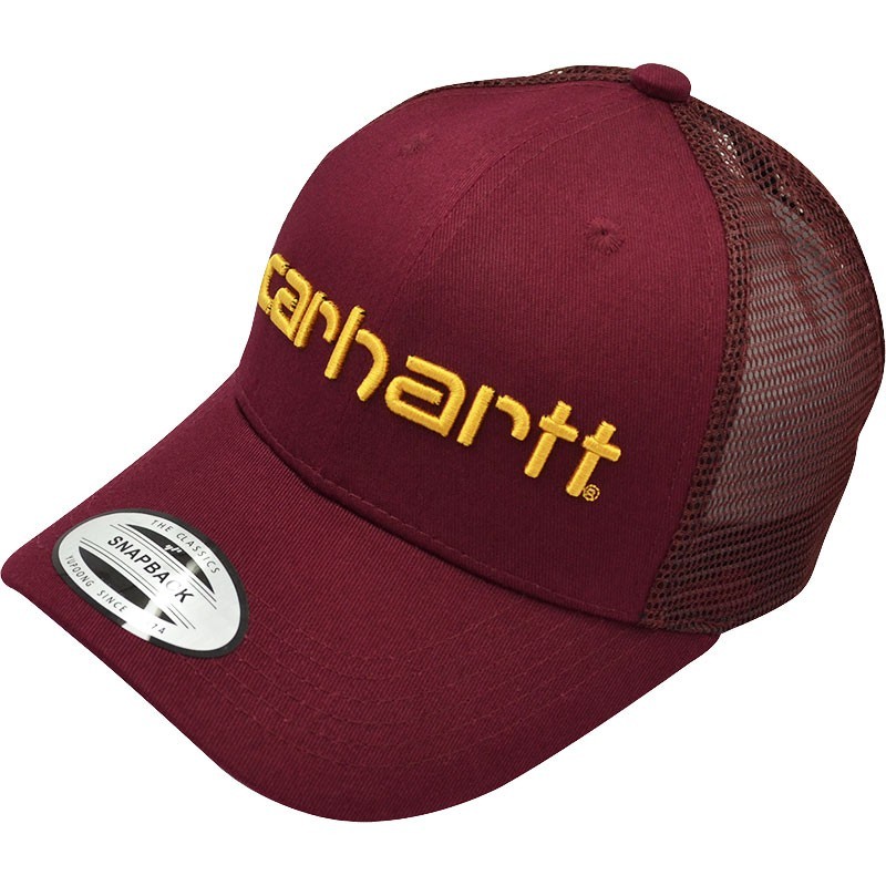 

Кепка бейсболка тракер Carhartt бордовая на застежке 56-59 см 700-3714