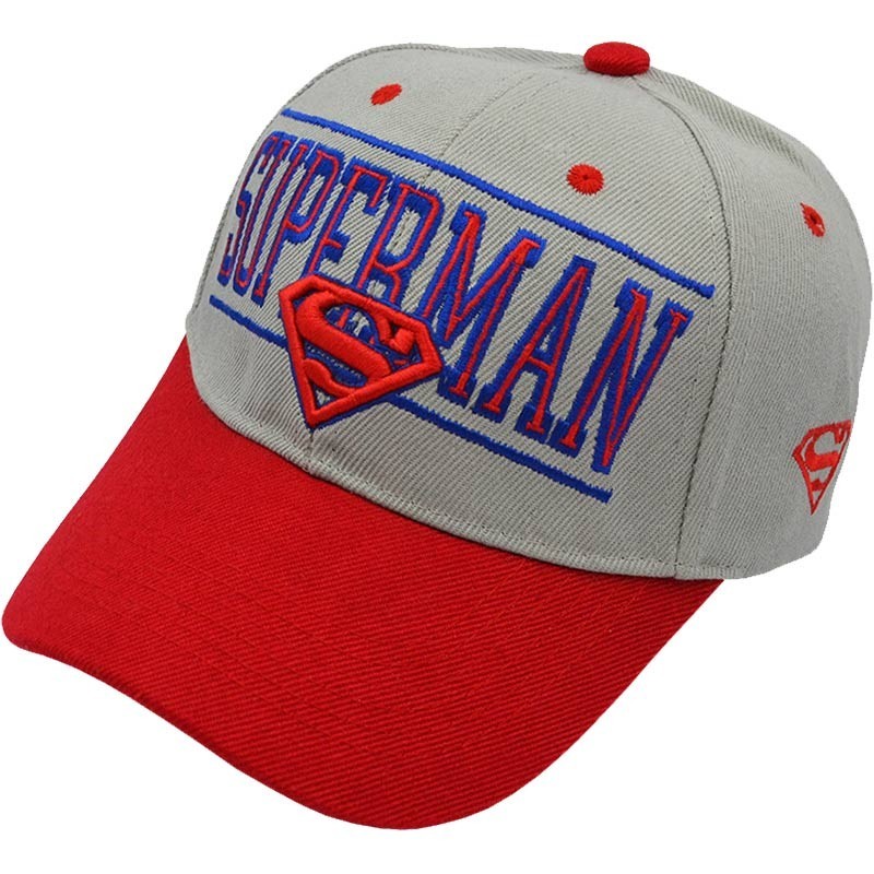 

Кепка бейсболка Superman серая с красным на застежке 56-58 см 700-2543