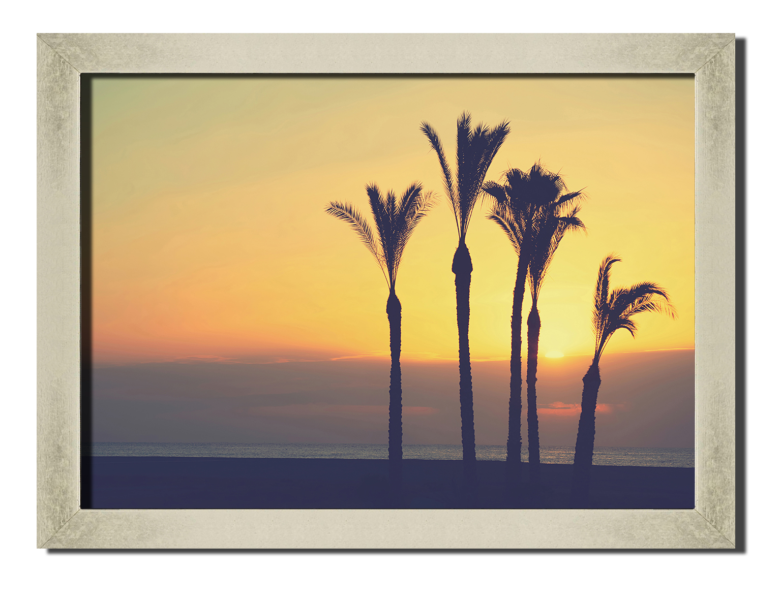 

Silver frame картина на файн-арт бумаге восход солнца и море природа пейзаж ландшафт Hotel Arizona HD 31 см x 41 см