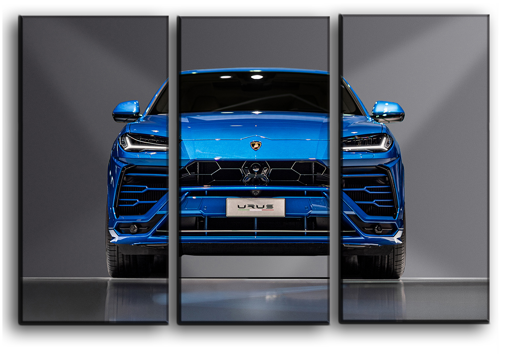 

Модульная картина на холсте из 3 частей Автомобиль Lamborghini Urus споривное авто Hotel Arizona HD 56 см x 84 см