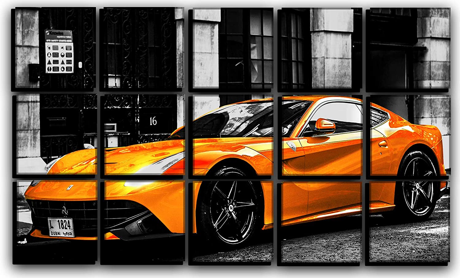 

Модульная картина на холсте из 15 частей Ferrari F12 Berlinetta спортивный автомобиль Hotel Arizona HD 77 см x 127 см