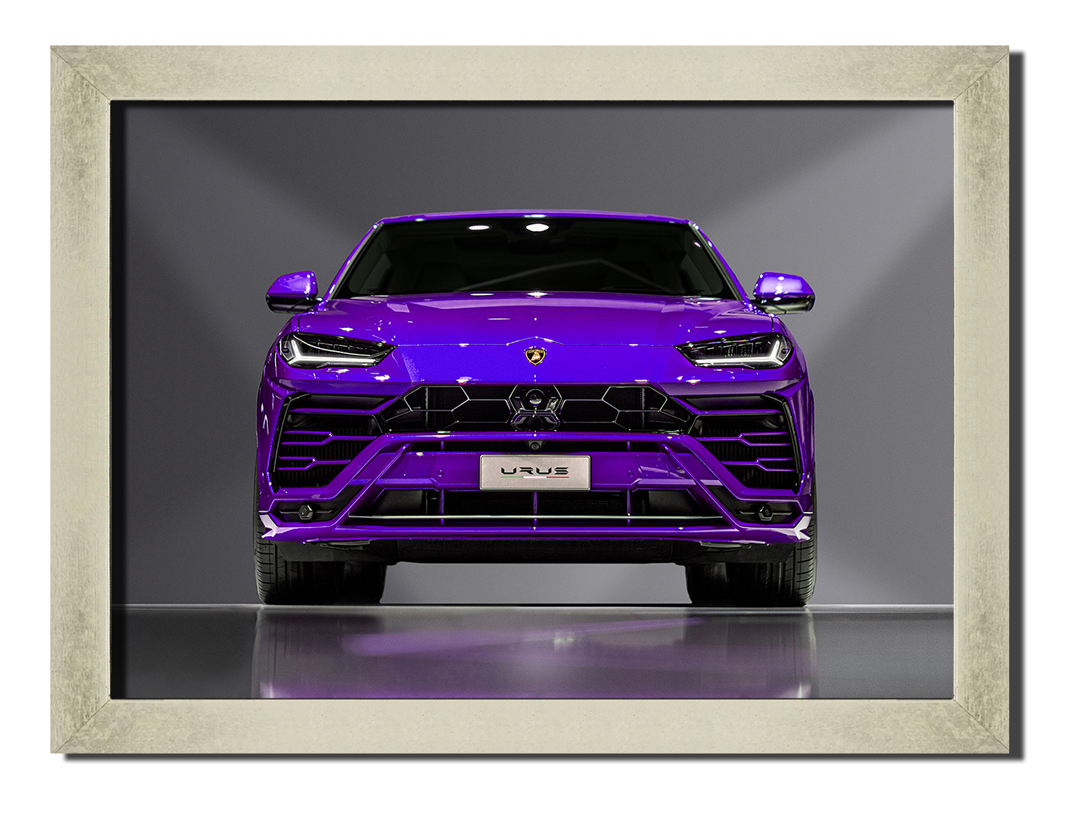 

Silver frame картина на файн-арт бумаге машина джип Lamborghini Urus споривное авто Hotel Arizona HD 31 см x 41 см