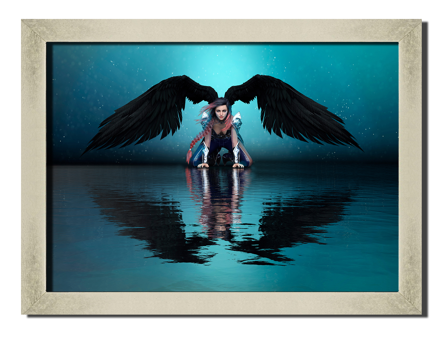 

Silver frame картина на файн-арт бумаге падение ангела креатив, абстракция Hotel Arizona HD 31 см x 41 см