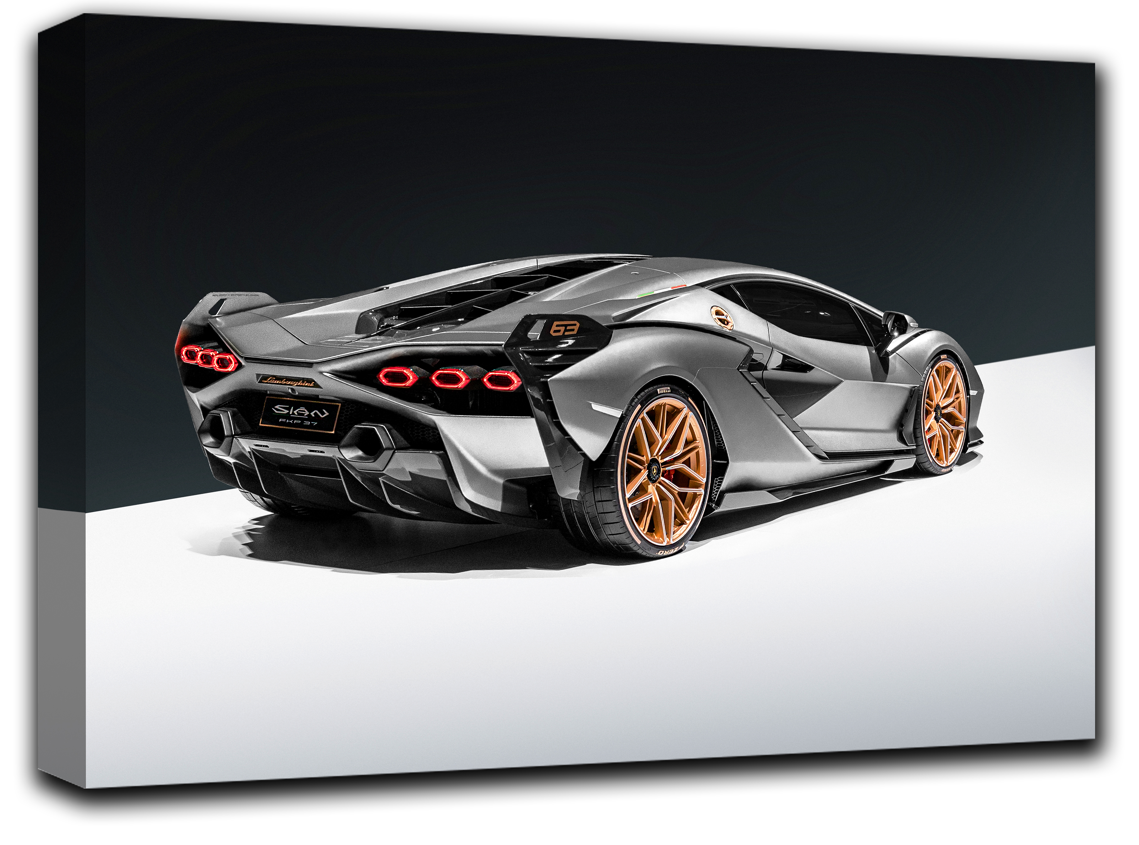 

картина на холсте спорт авто Lamborghini Sian спортивное авто Hotel Arizona HD 51 см x 77 см