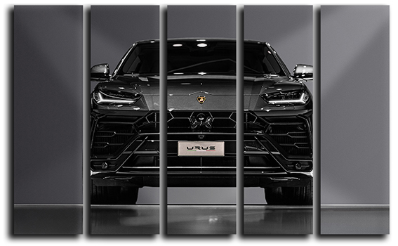 

Модульная картина на холсте из 5 частей джип Lamborghini Urus споривное авто Hotel Arizona HD 89 см x 140 см