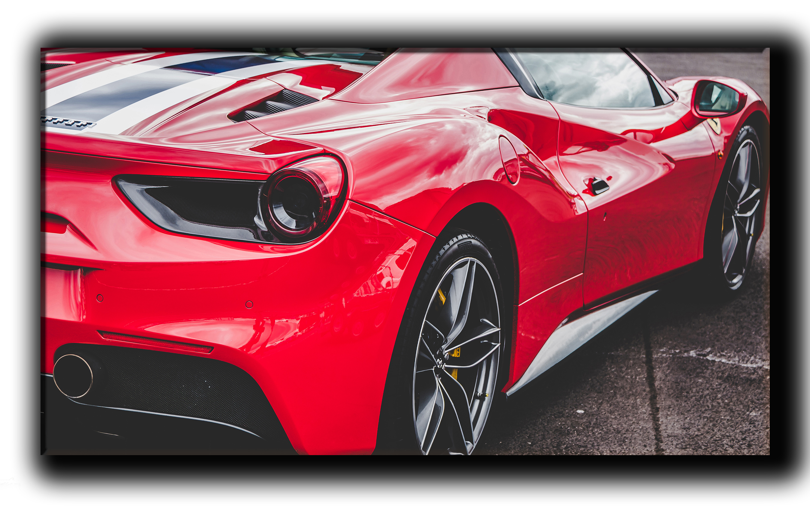 

картина на холсте суперкар Ferrari 488 спортивный Феррари Hotel Arizona HD 59 см x 102 см