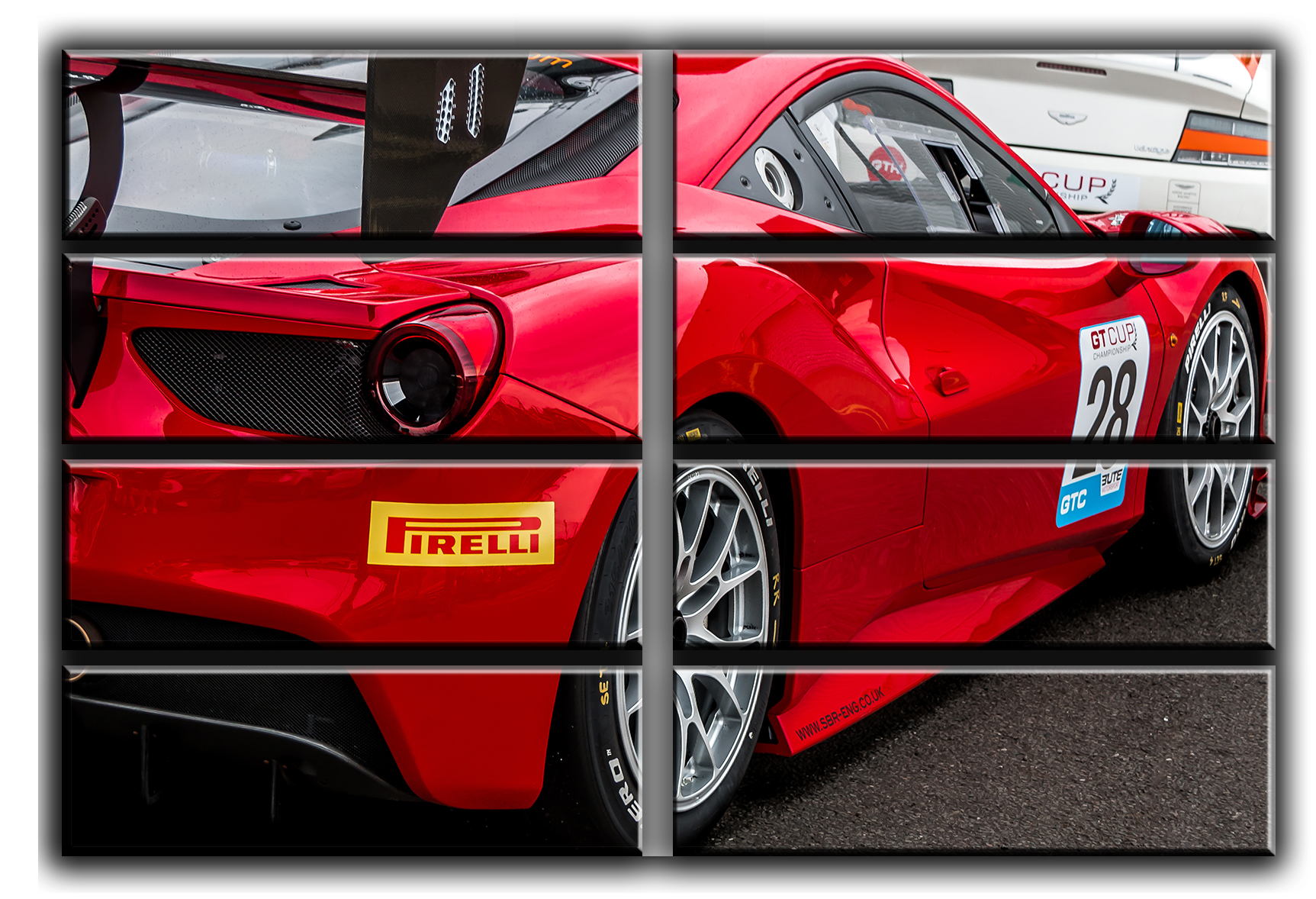 

Модульная картина на холсте из 8 больших частей суперкар Ferrari 488 GT3 авто Феррари Hotel Arizona HD 178 см x 254 см