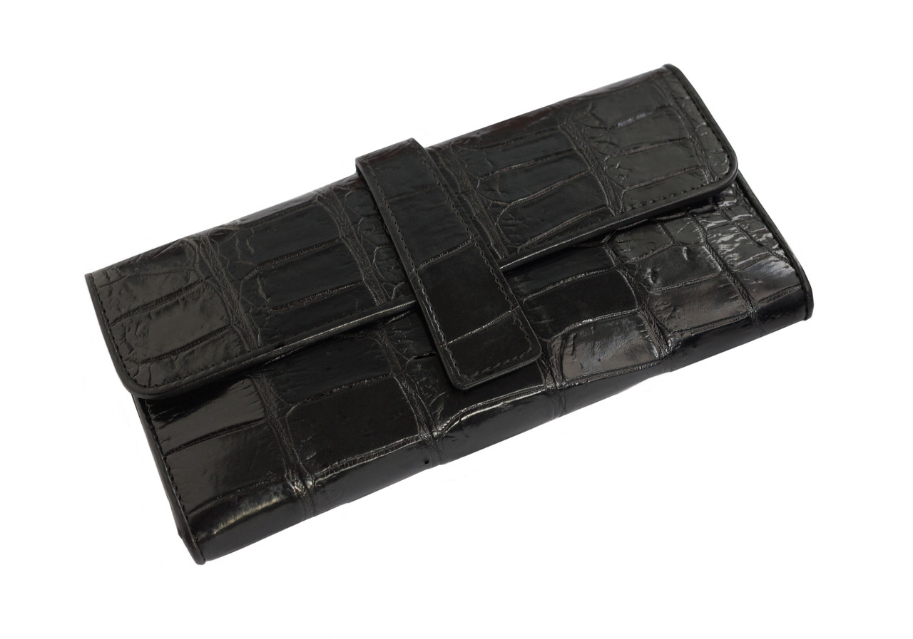 

Кошелек из кожи крокодила женский Ekzotic Leather Черный (cw24)