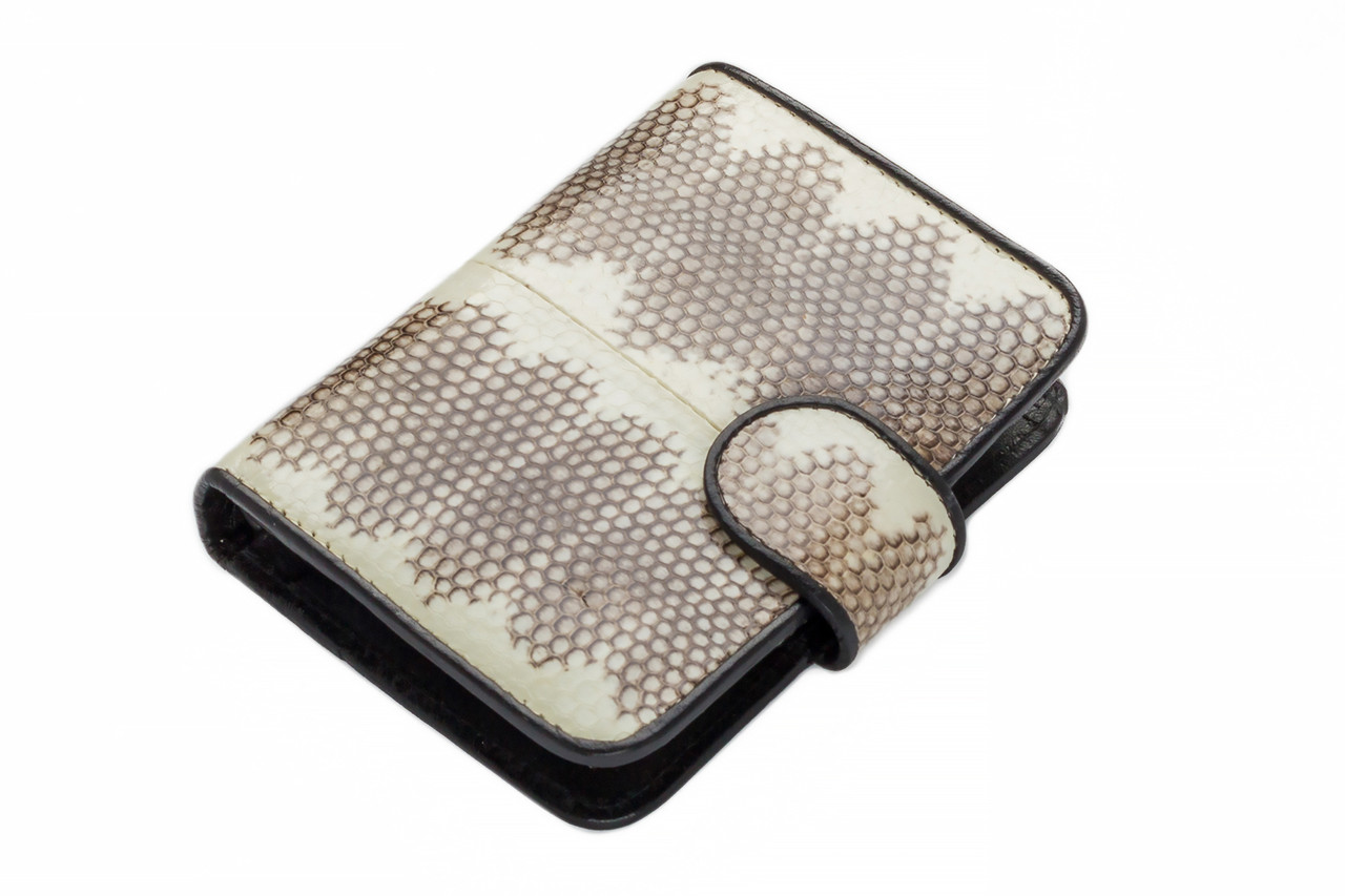 

Кошелек женский из кожи морской змеи Ekzotic Leather Черно-белый