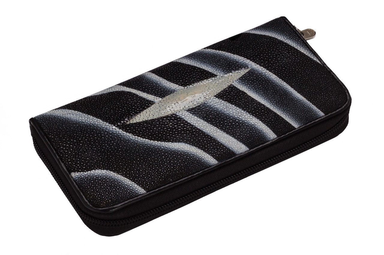 

Кошелек из кожи ската Ekzotic leather Черно-белый