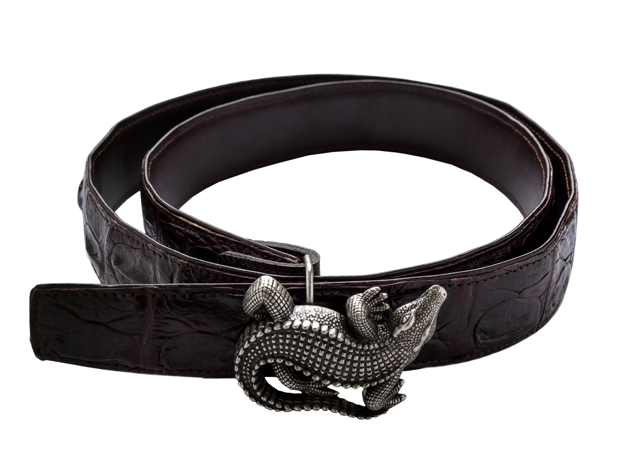 

Ремень из кожи крокодила Ekzotic Leather Коричневый