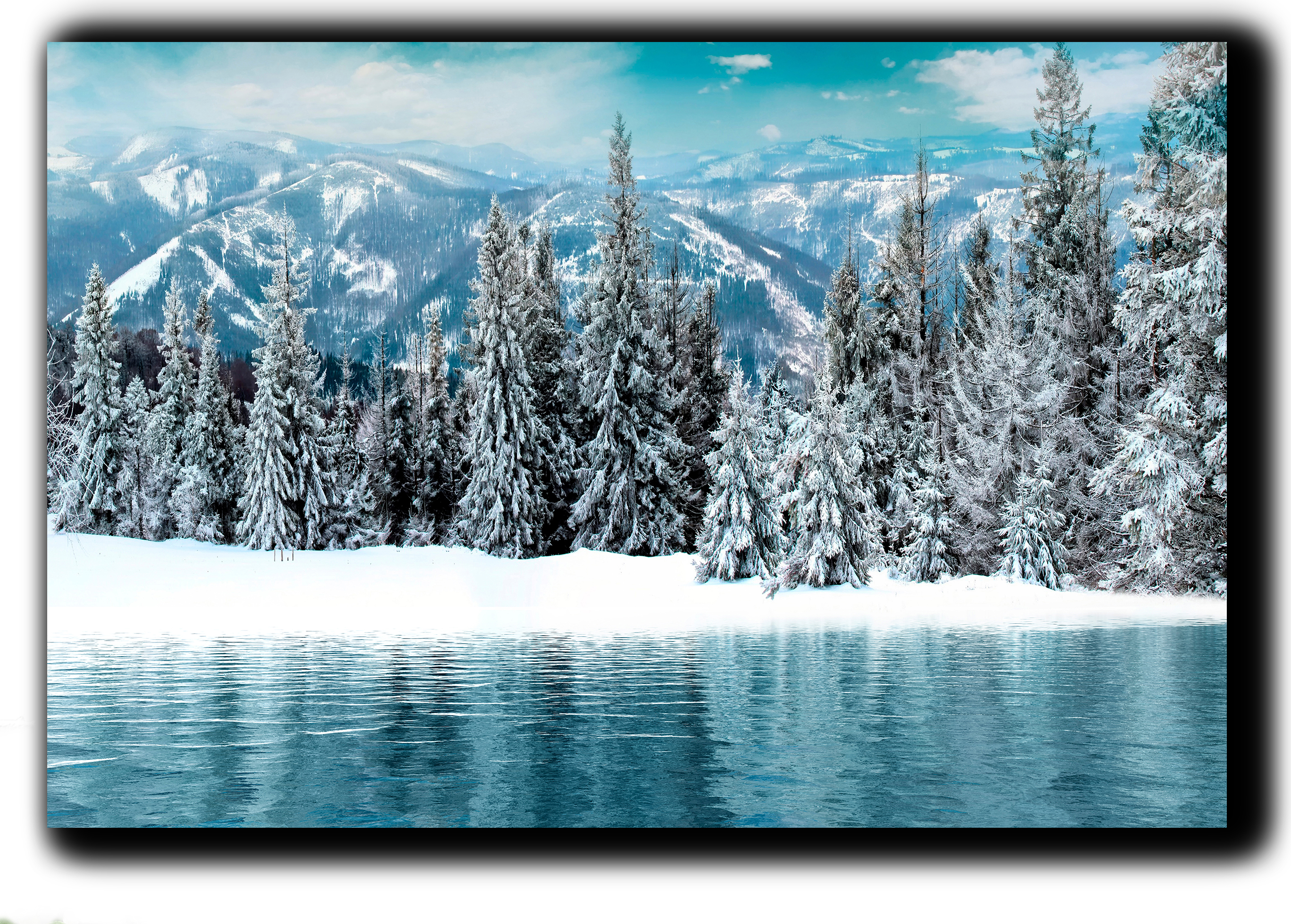 

картина на холсте зимнее озеро природа пейзаж ландшафт Hotel Arizona HD 69 см x 102 см