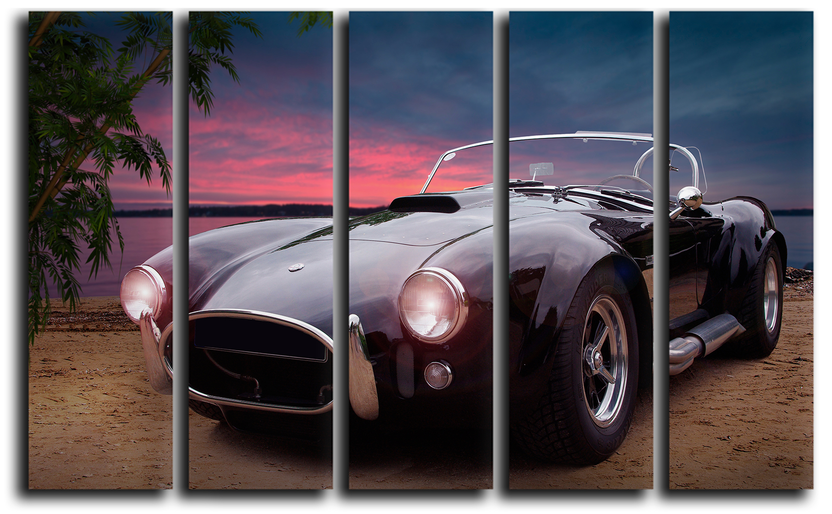 

Модульная картина на холсте из 5 частей AC Cobra старинные ретро винтажные авто Hotel Arizona HD 89 см x 140 см