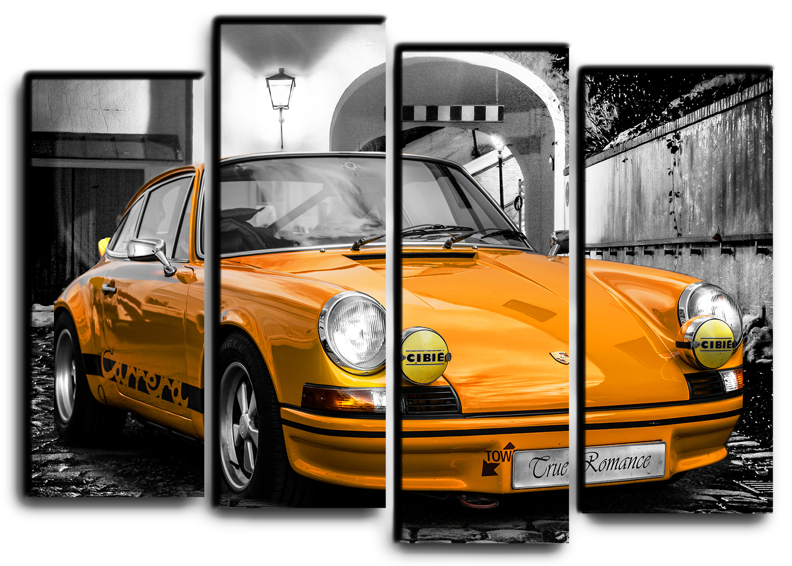 

Модульная картина на холсте из 4 частей классический Porsche 911 авто Порше Hotel Arizona HD 82 см x 112 см